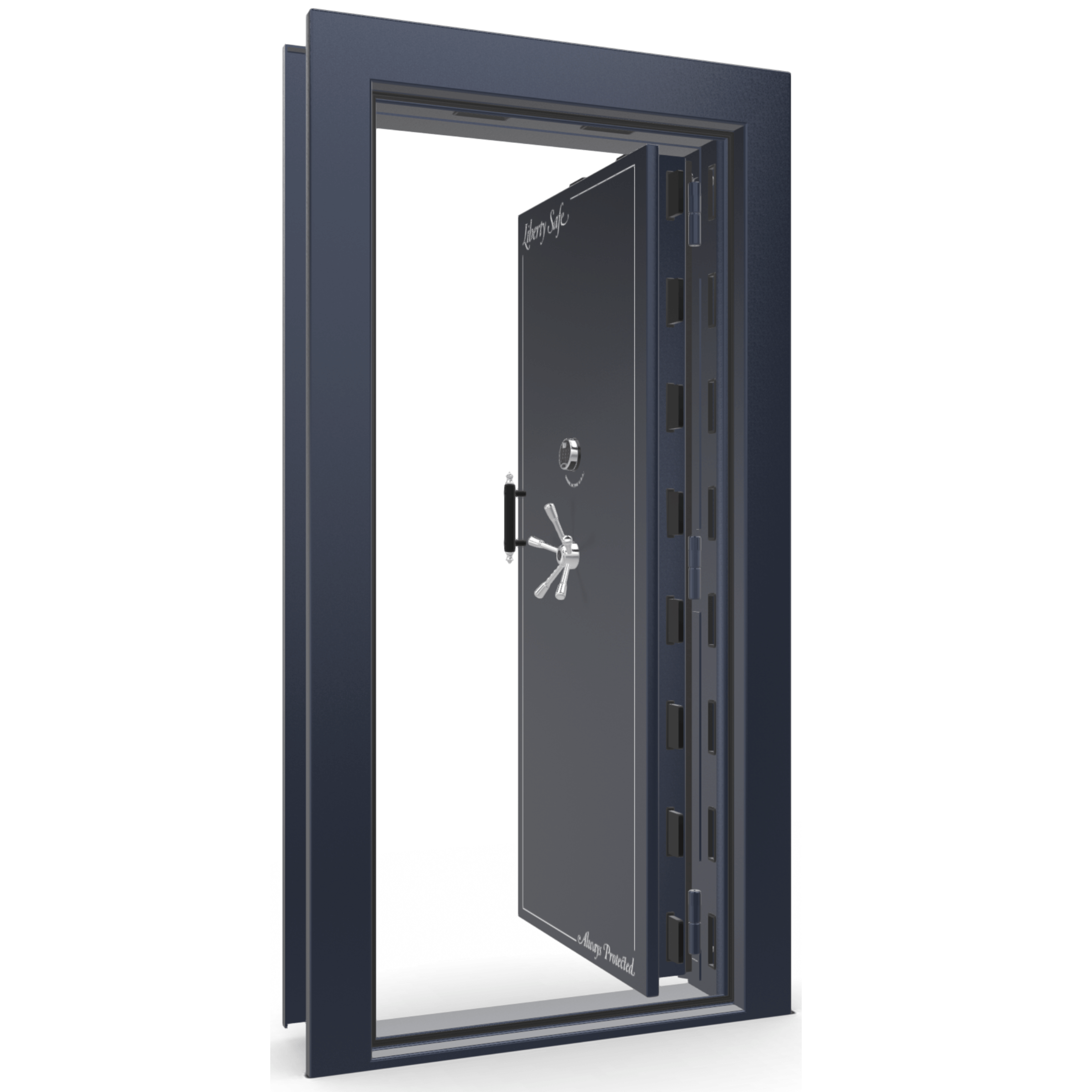 Vault Door Series | In-Swing | Right Hinge | Blue Gloss | Electronic Lock - open