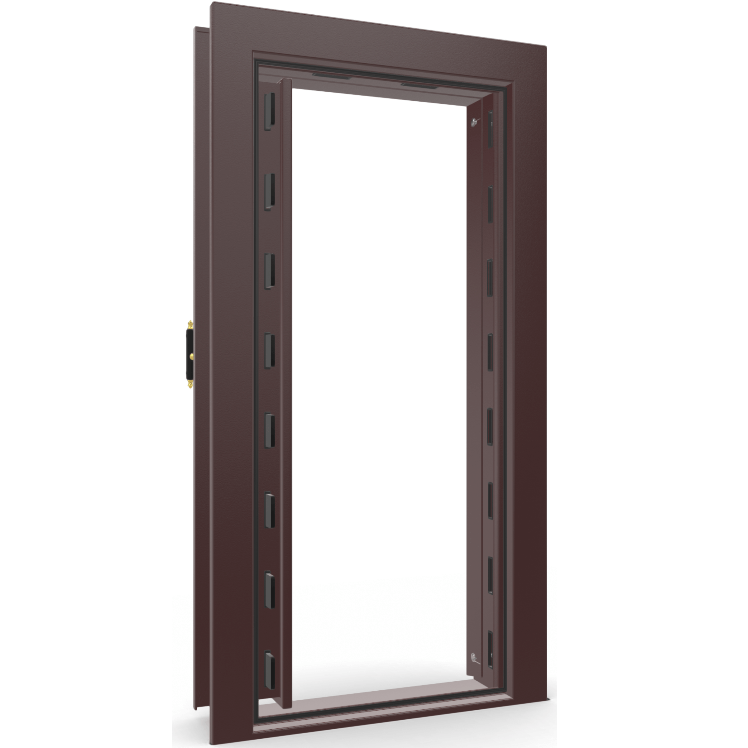 Vault Door Series | In-Swing | Left  Hinge | Burgundy Marble | Mechanical Lock - open
