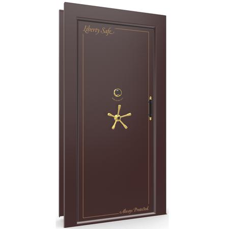 Vault Door Series | In-Swing | Left  Hinge | Burgundy Marble | Electronic Lock - closed