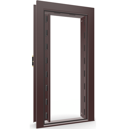 Vault Door Series | In-Swing | Left  Hinge | Burgundy Marble | Electronic Lock - open