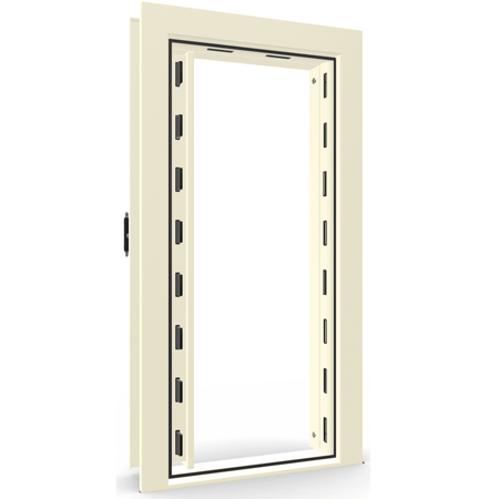 Vault Door Series | In-Swing | Left  Hinge | White Marble | Mechanical Lock - open