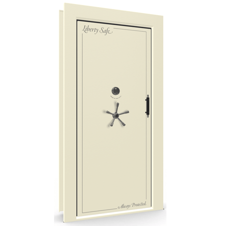 Vault Door Series | In-Swing | Left  Hinge | White Marble | Electronic Lock - closed