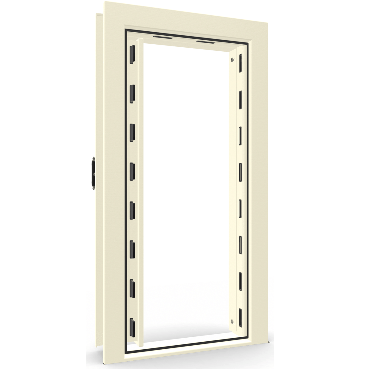 Vault Door Series | In-Swing | Left  Hinge | White Marble | Mechanical Lock - open