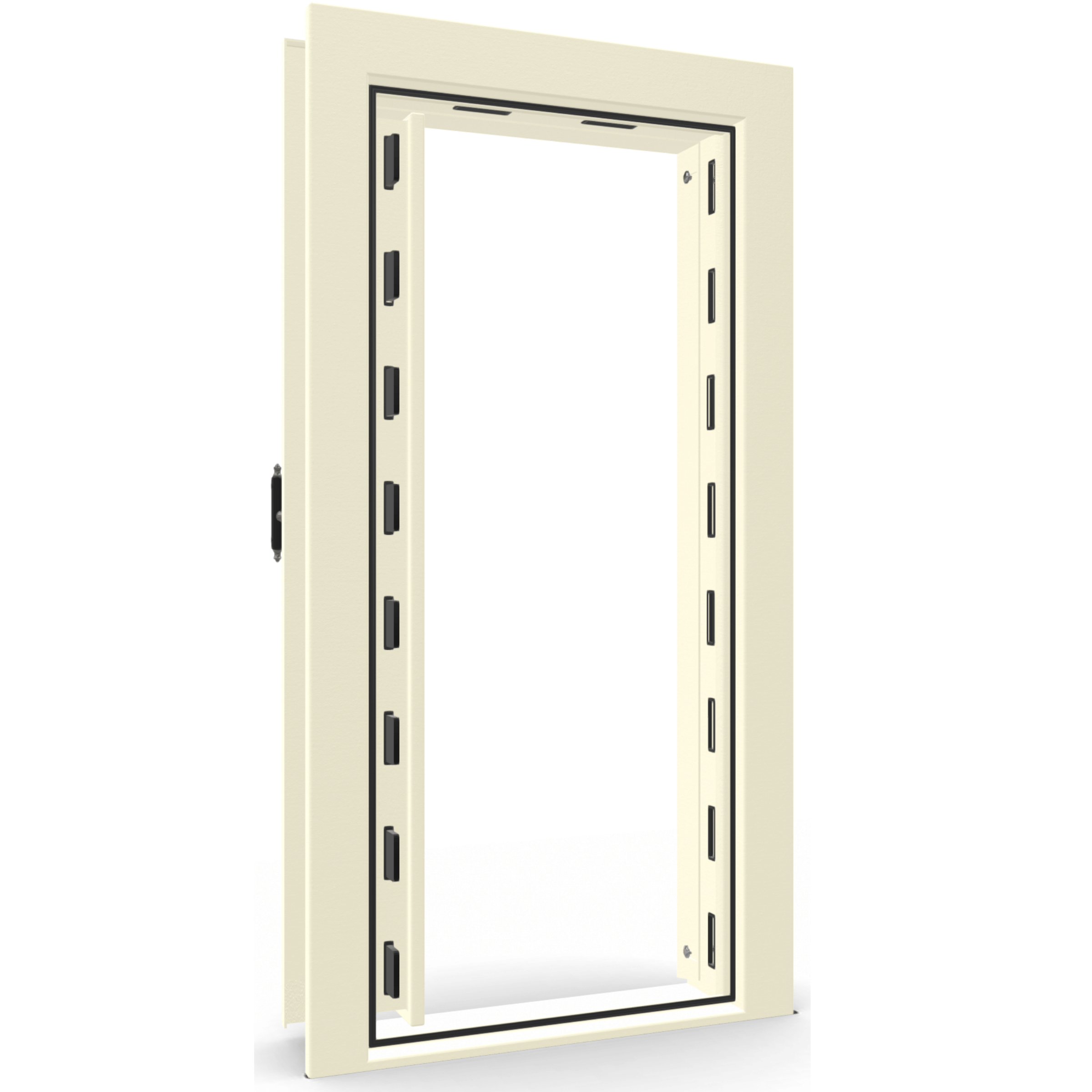 Vault Door Series | In-Swing | Left  Hinge | White Marble | Mechanical Lock - open