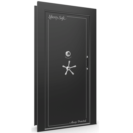 Vault Door Series | In-Swing | Left  Hinge | Black Gloss | Mechanical Lock - closed