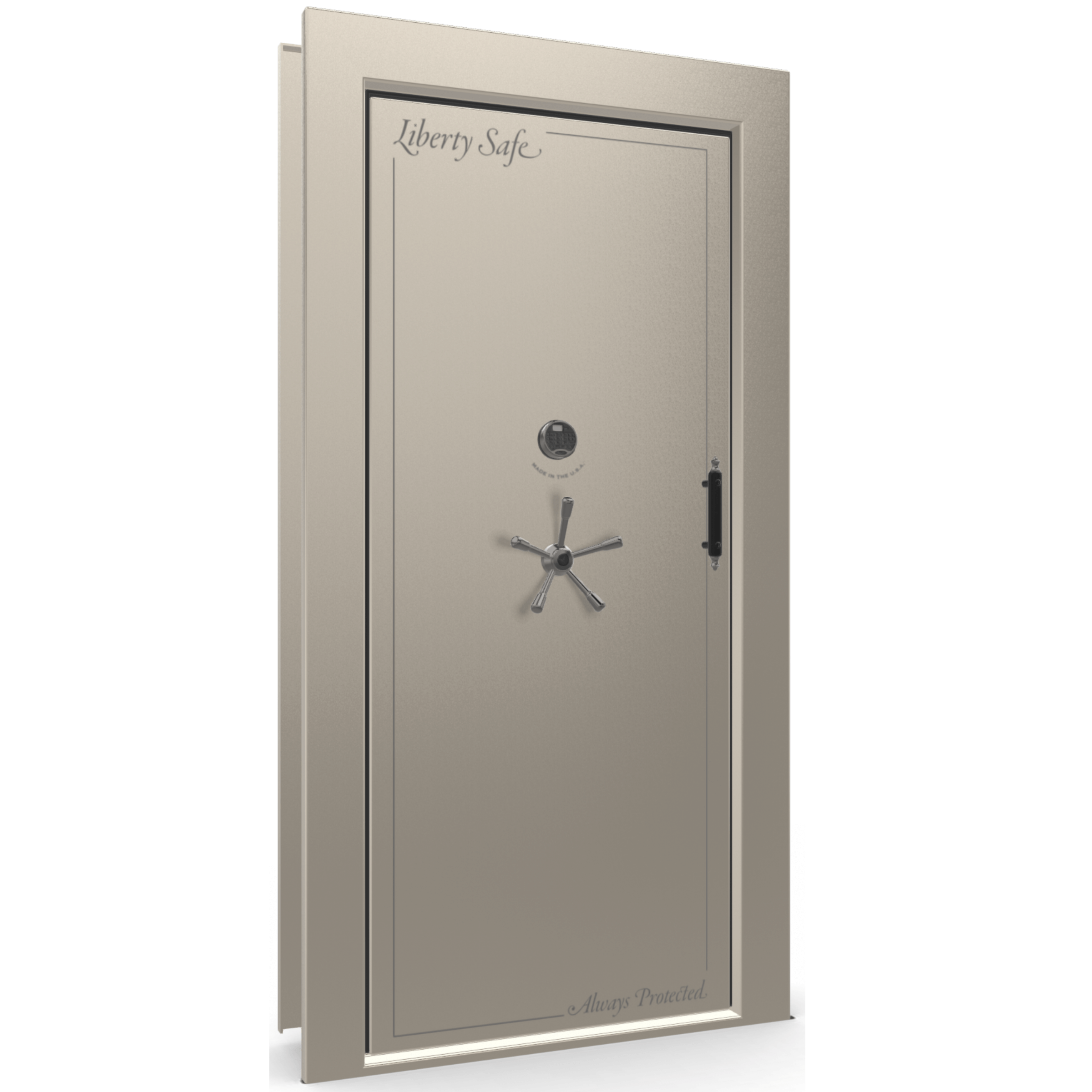 Vault Door Series | In-Swing | Left  Hinge | Champagne Gloss | Electronic Lock - closed