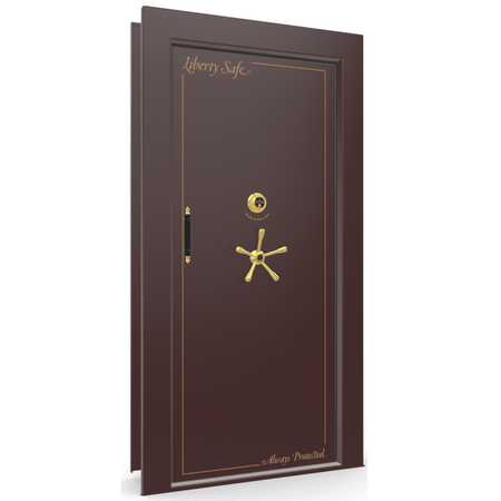Vault Door Series | In-Swing | Right Hinge | Burgundy Marble | Mechanical Lock - closed