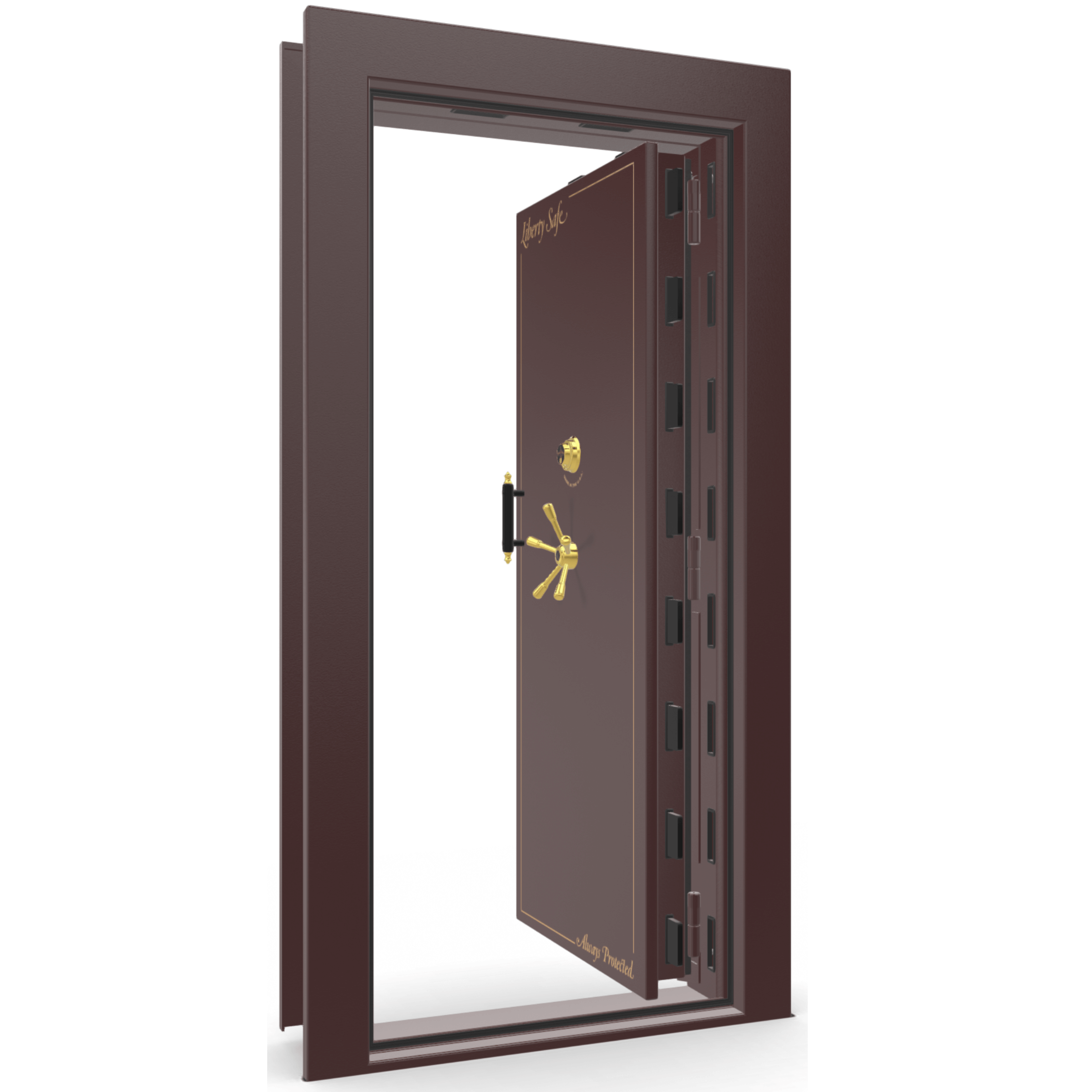 Vault Door Series | In-Swing | Right Hinge | Burgundy Marble | Mechanical Lock - open