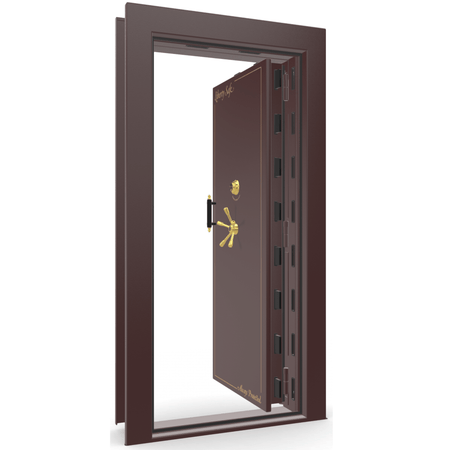 Vault Door Series | In-Swing | Right Hinge | Burgundy Marble | Mechanical Lock - open