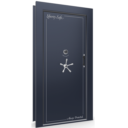 Vault Door Series | In-Swing | Left  Hinge | Blue Gloss | Electronic Lock - closed