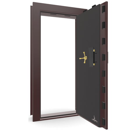 Vault Door Series | Out-Swing | Right  Hinge | Burgundy Marble | Electronic Lock - open