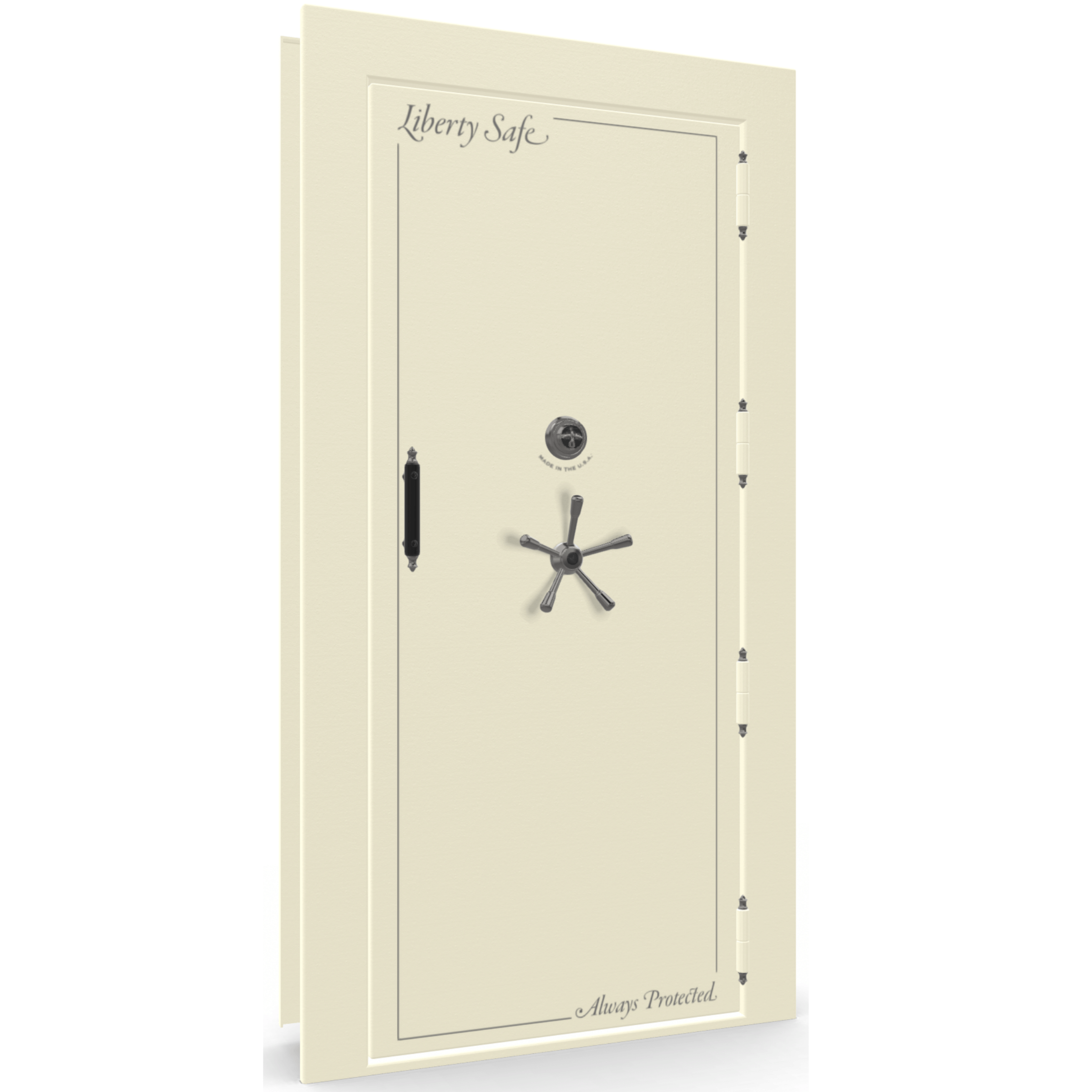 Vault Door Series | Out-Swing | Right  Hinge | White Marble | Mechanical Lock - closed