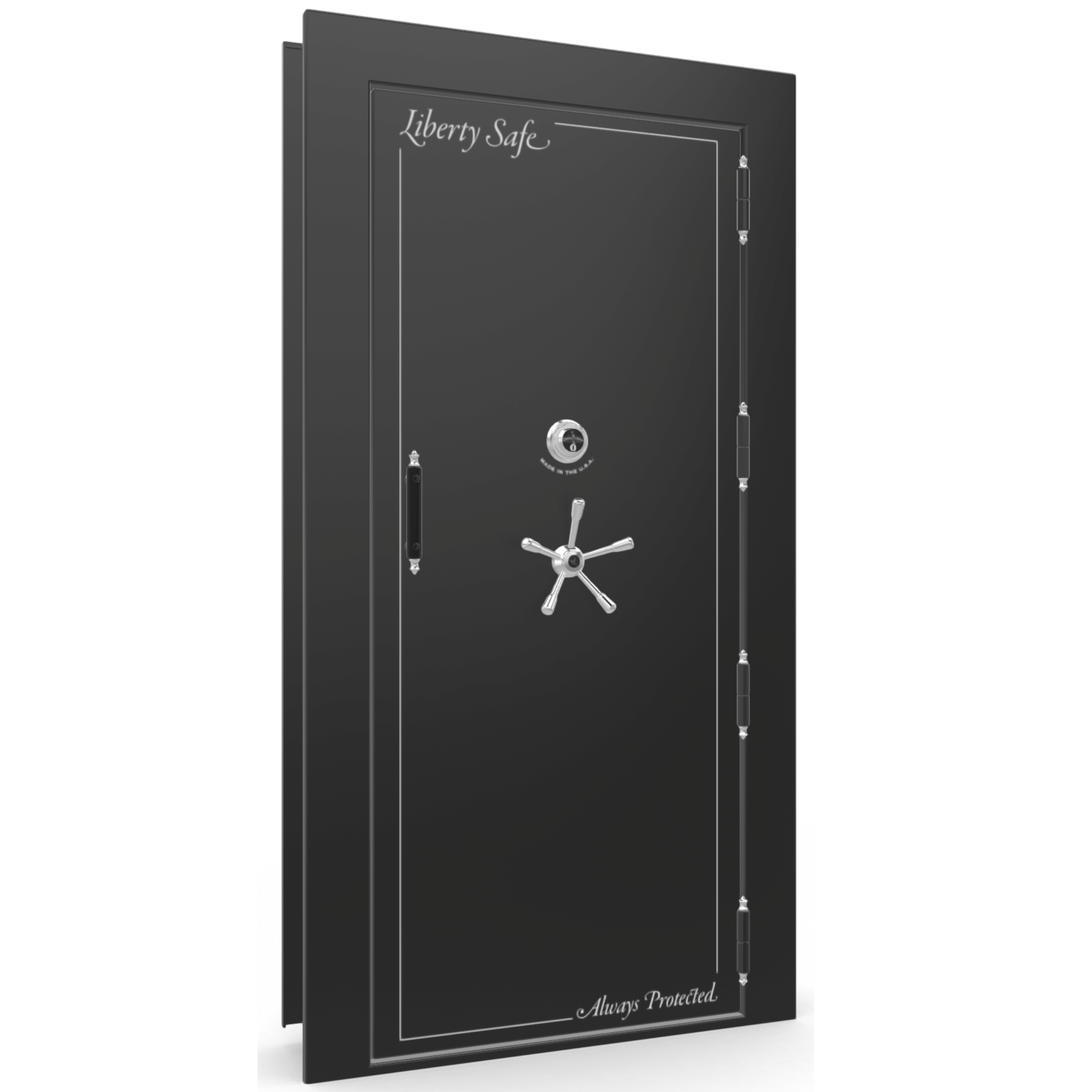 Vault Door Series | Out-Swing | Right  Hinge | Black Gloss | Mechanical Lock - closed
