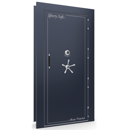 Vault Door Series | Out-Swing | Right  Hinge | Blue Gloss | Mechanical Lock - closed