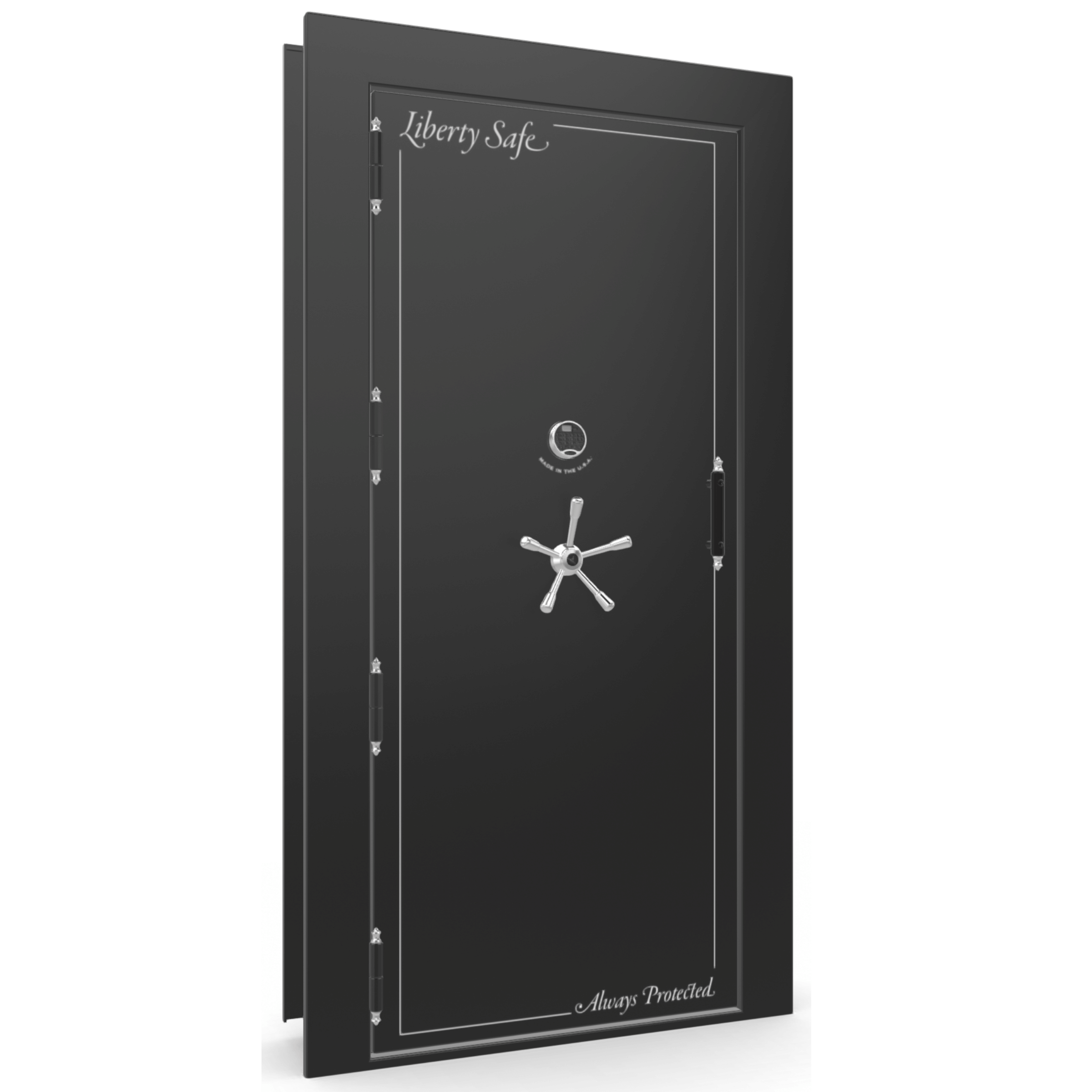 Vault Door Series | Out-Swing | Left  Hinge | Black Gloss | Electronic Lock - closed