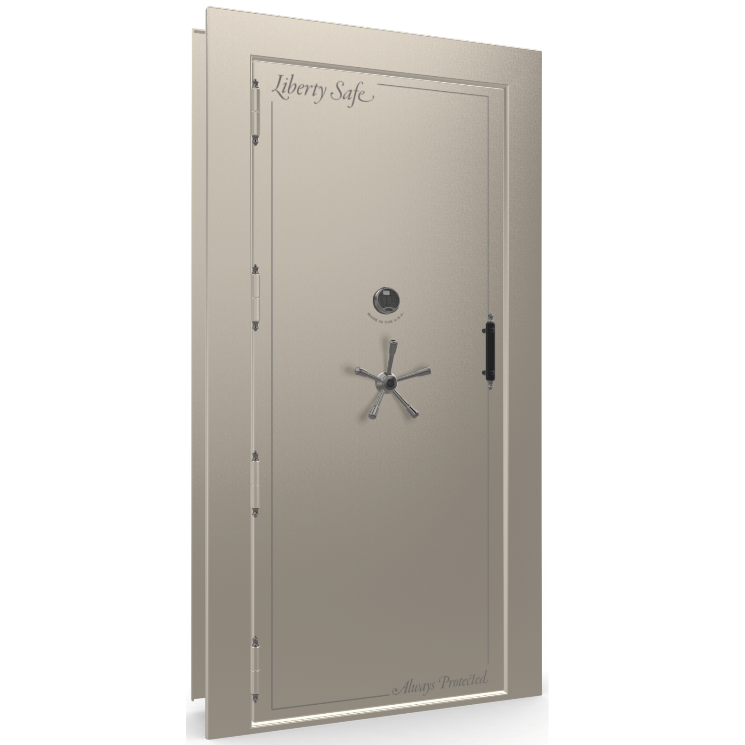 Vault Door Series | Out-Swing | Left  Hinge | Champagne Gloss | Electronic Lock - closed