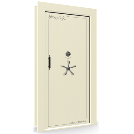 Vault Door Series | In-Swing | Right Hinge | White Marble | Mechanical Lock - closed