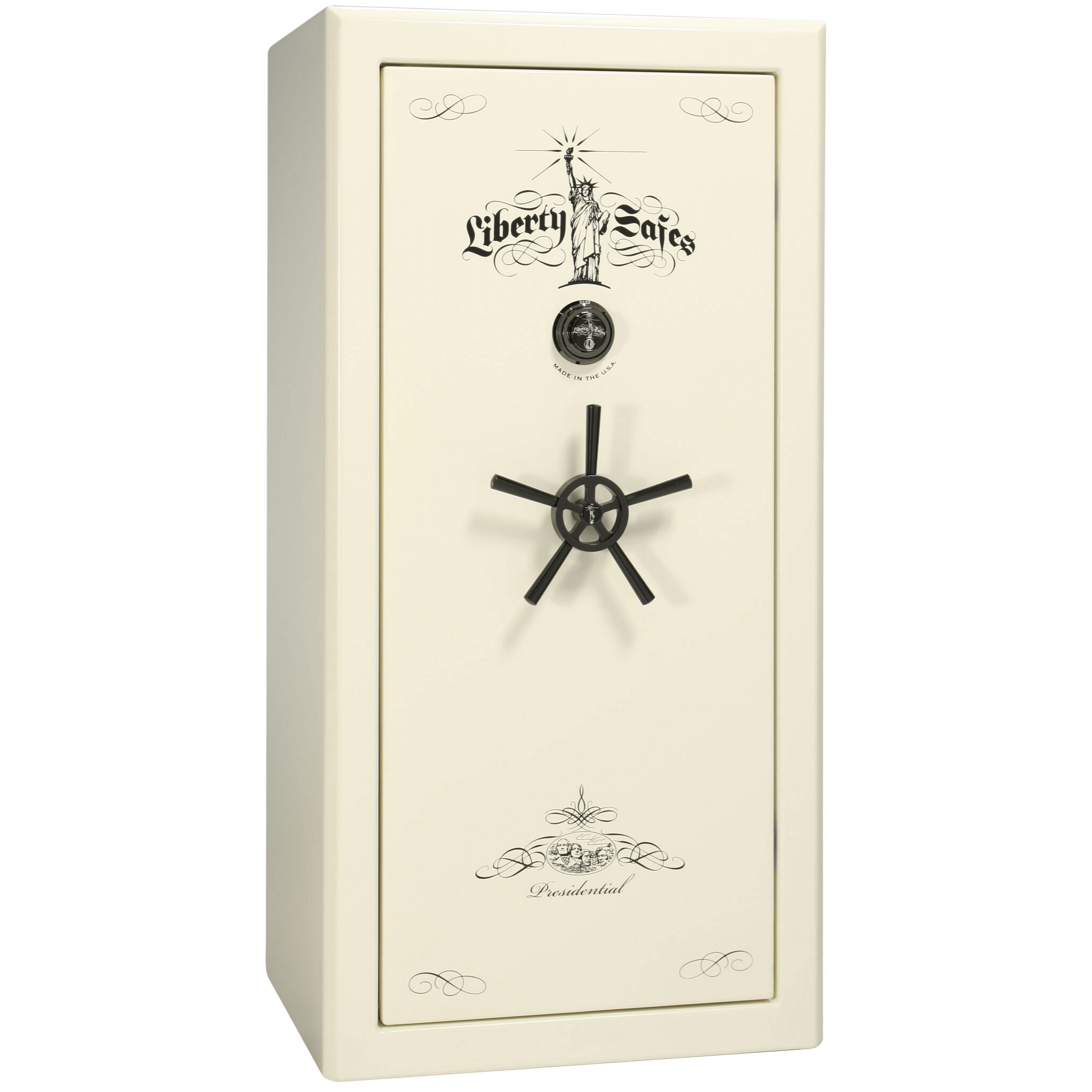 Presidential Series | Level 8 Security | 2.5 Hours Fire Protection | 25 | Dimensions: 60.5"(H) x 30.25"(W) x 28.5"(D) | White Marble | Mechanical Lock