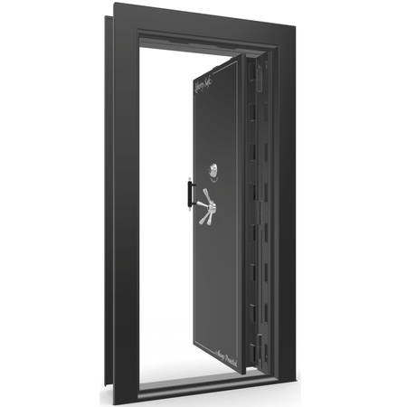 Vault Door Series | In-Swing | Right Hinge | Black Gloss | Mechanical Lock - open