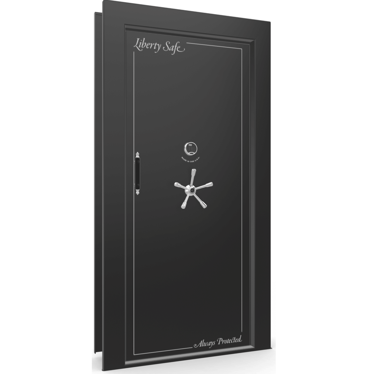 Vault Door Series | In-Swing | Right Hinge | Black Gloss | Electronic Lock - closed