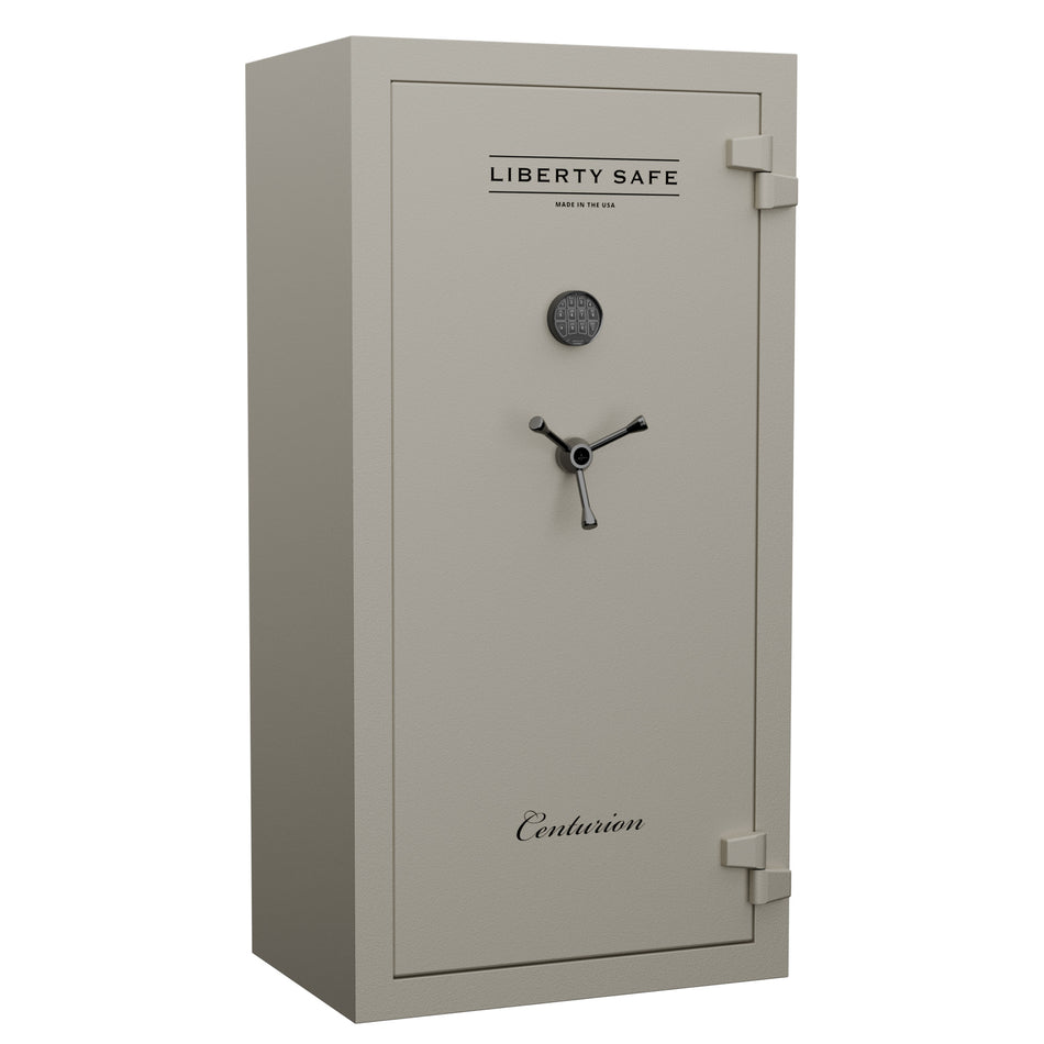 Centurion 24 DLX Canvas Beige Textured | Black Chrome Hardware | Dimensions 59.5"(H) x 28.25"(W) x 20"(D*) | 40 Minute Fire Rating | Level 1 Security | Closed Door