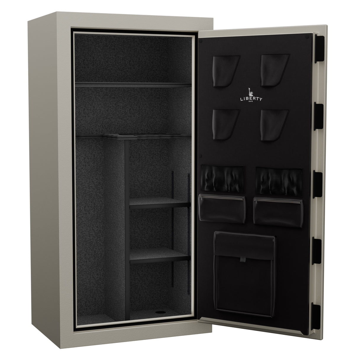 Centurion 24 DLX Canvas Beige Textured | Black Chrome Hardware | Dimensions 59.5"(H) x 28.25"(W) x 20"(D*) | 40 Minute Fire Rating | Level 1 Security | Open Door Empty