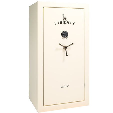 Colonial Series | Level 4 Security | 75 Minute Fire Protection | 23 PRO FLEX | DIMENSIONS: 60.5"(H) X 30"(W) X 22"(D*) | White Gloss Black Chrome | Electronic Lock - Closed