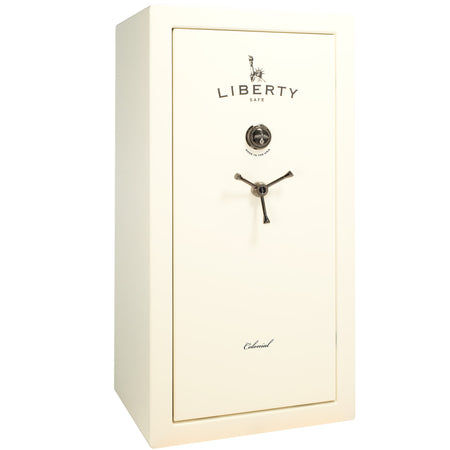 Colonial Series | Level 4 Security | 75 Minute Fire Protection | 23 PRO FLEX | DIMENSIONS: 60.5"(H) X 30"(W) X 22"(D*) | White Gloss Black Chrome | Mechanical Lock - Closed