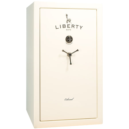 Colonial Series | Level 4 Security | 75 Minute Fire Protection | 30 PRO FLEX | DIMENSIONS: 60.5"(H) X 36"(W) X 22"(D*) | White Gloss Black Chrome | Mechanical Lock - Closed