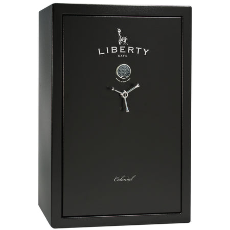 Colonial 35 | Pro Flex Interior | Level 4 Security | 75 Minute Fire Protection | Dimensions: 60.5"(H) x 42"(W) x 22"(D) | Up to 45 Long Guns | Black Textured | Electronic Lock - Closed