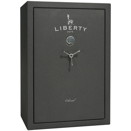Colonial 35 | Pro Flex Interior | Level 4 Security | 75 Minute Fire Protection | Dimensions: 60.5"(H) x 42"(W) x 22"(D) | Up to 45 Long Guns | Granite Textured | Electronic Lock – Closed
