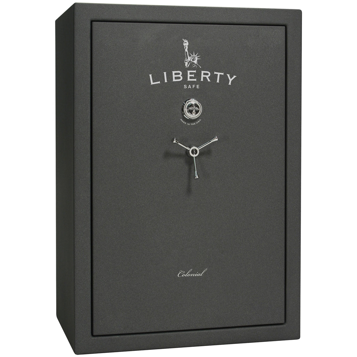 Colonial 35 | Pro Flex Interior | Level 4 Security | 75 Minute Fire Protection | Dimensions: 60.5"(H) x 42"(W) x 22"(D) | Up to 45 Long Guns | Granite Textured | Mechanical Lock – Closed
