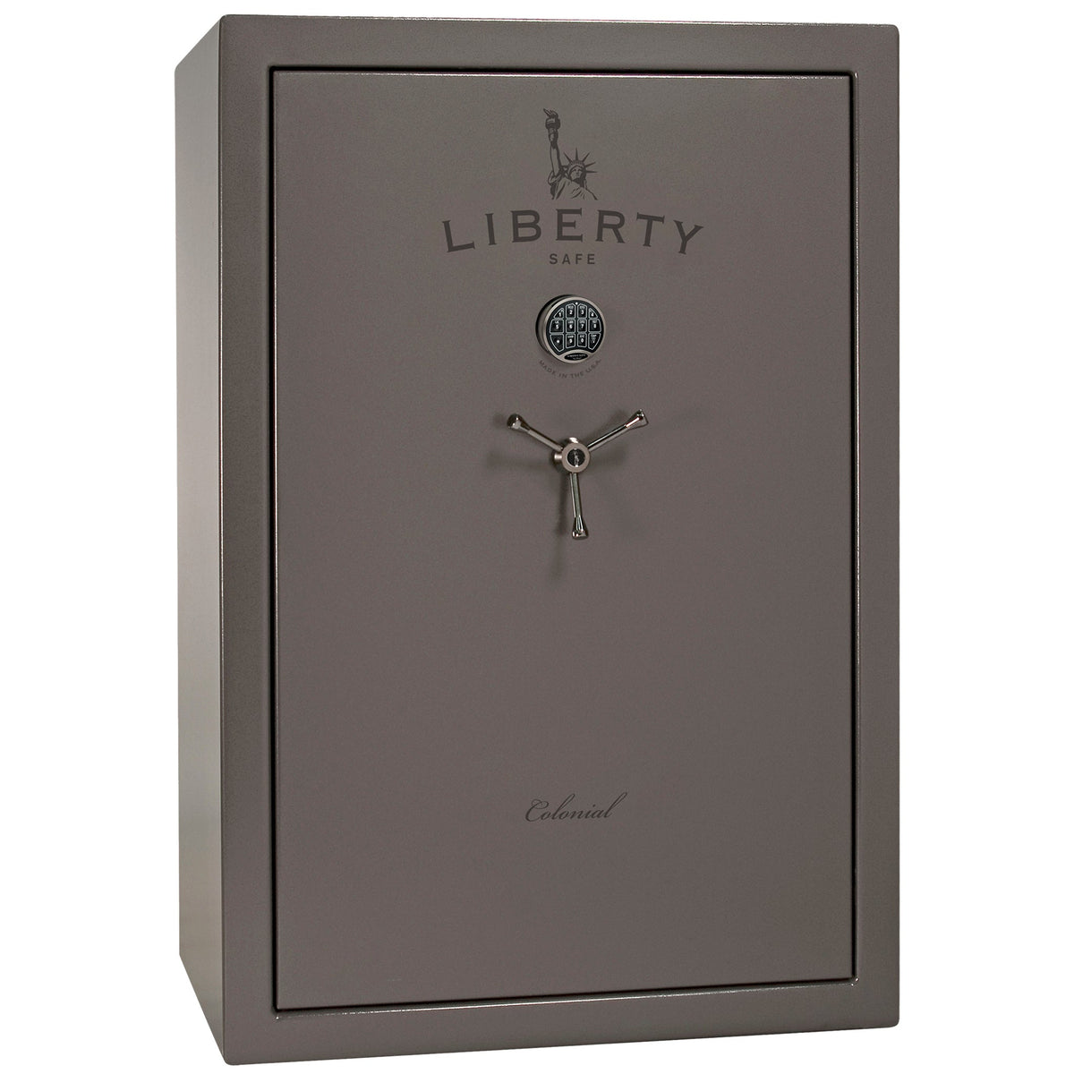 Colonial 35 | Pro Flex Interior | Level 4 Security | 75 Minute Fire Protection | Dimensions: 60.5"(H) x 42"(W) x 22"(D) | Up to 45 Long Guns | Gray Gloss | Electronic Lock - Closed