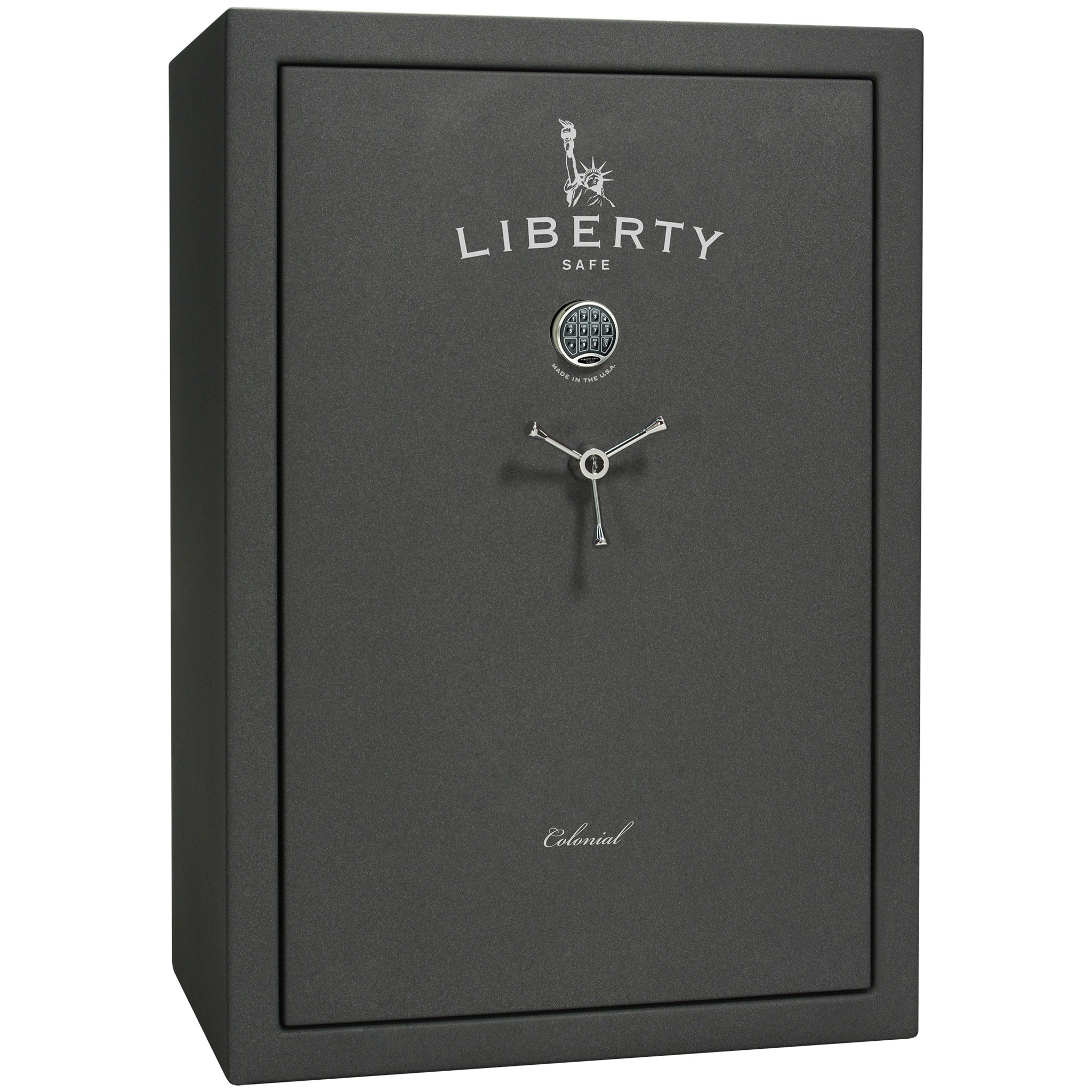 Colonial Series | Level 4 Security | 75 Minute Fire Protection | 35 | DIMENSIONS: 60.5"(H) X 42”(W) X 22"(D*) | Granite Textured | Electronic Lock - closed