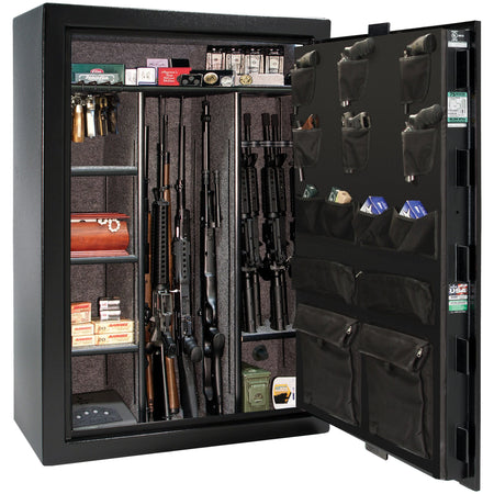 Colonial Series | Level 4 Security | 75 Minute Fire Protection | 35 | DIMENSIONS: 60.5"(H) X 42”(W) X 22"(D*) | Black Gloss | Electronic Lock - open