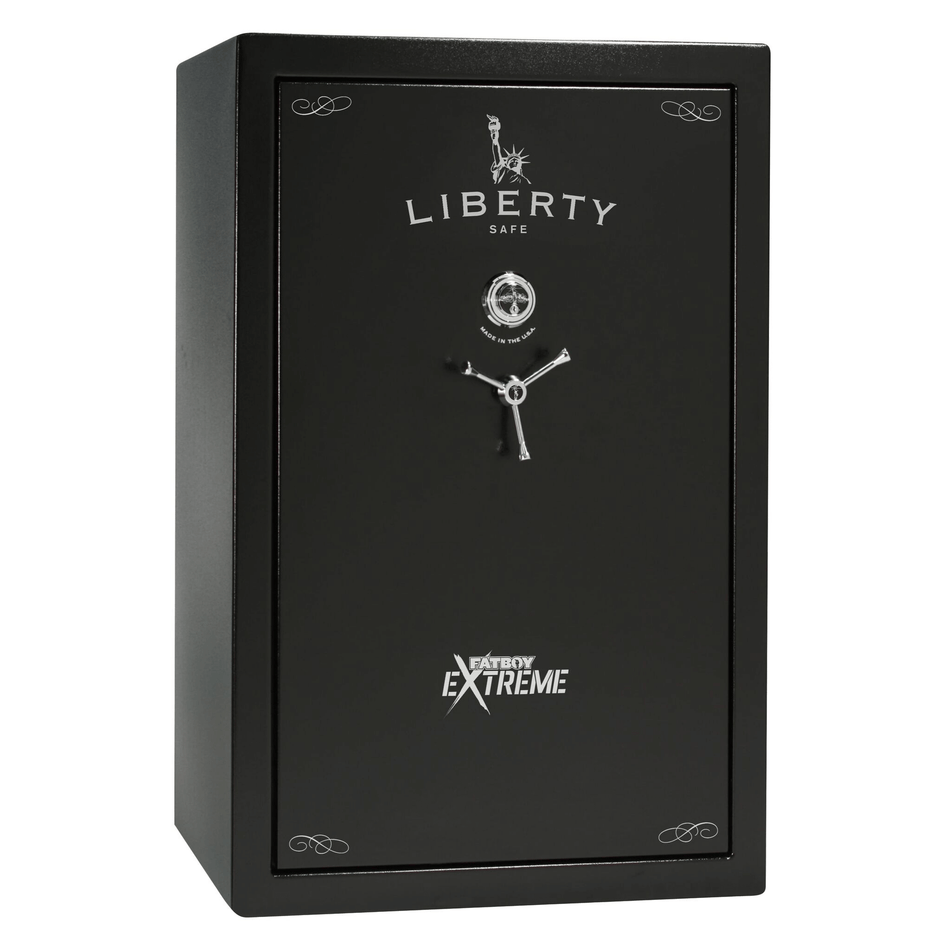 Fatboy Series | 64XT | Level 5 Security | 110 Minute Fire Protection | Dimensions: 60.5"(H) x 42"(W) x 27.5"(D) | Up to 60 Long Guns | Black Textured | Mechanical Lock