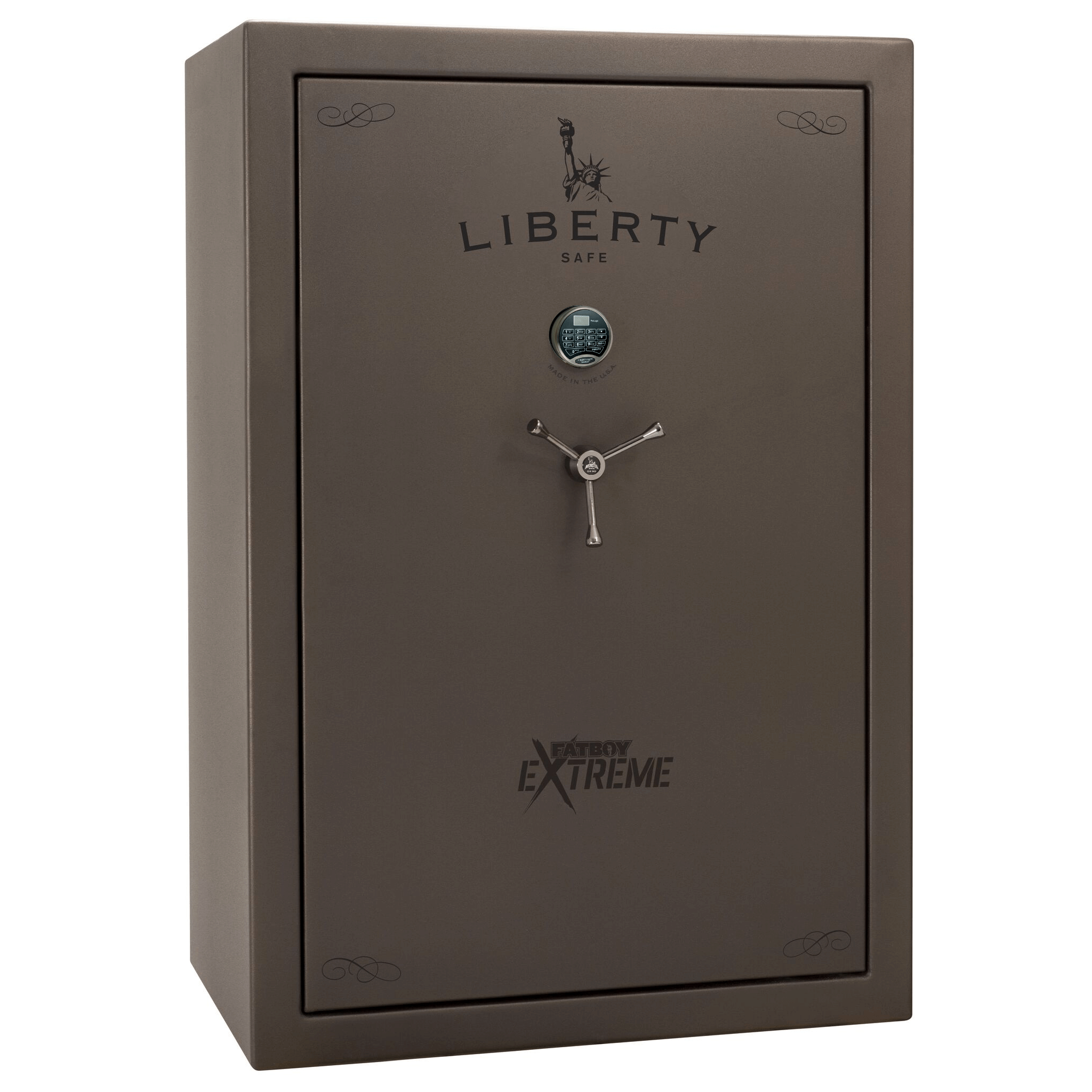 Fatboy Series | 64XT | Level 5 Security | 110 Minute Fire Protection | Dimensions: 60.5"(H) x 42"(W) x 27.5"(D) | Up to 60 Long Guns | Bronze Textured | Electronic Lock