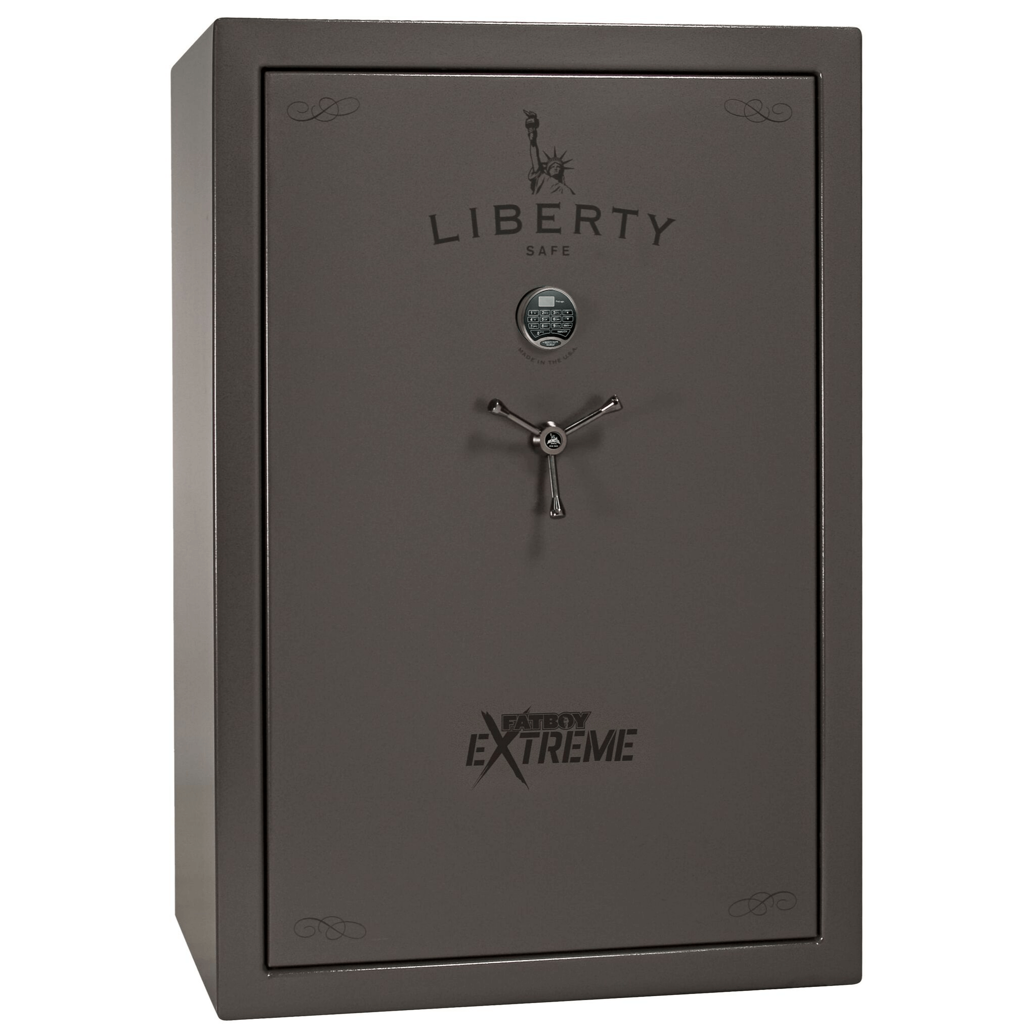 Fatboy Series | 64XT | Level 5 Security | 110 Minute Fire Protection | Dimensions: 60.5"(H) x 42"(W) x 27.5"(D) | Up to 60 Long Guns | Gray Marble | Electronic Lock