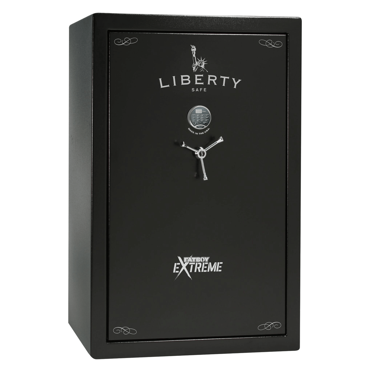 Fatboy Series | 64XT | Level 5 Security | 110 Minute Fire Protection | Dimensions: 60.5"(H) x 42"(W) x 27.5"(D) | Up to 60 Long Guns | Black Textured | Electronic Lock