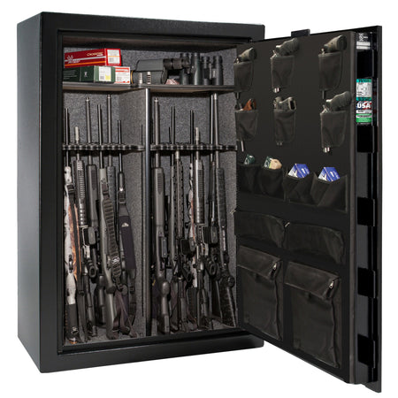 Fatboy Jr. Series | 48XL Edition | Level 4 Security | 75 Minute Fire Protection | Dimensions: 60.5"(H) x 42"(W) x 27.5"(D) | Up to 64 Long Guns | Black Textured | Electronic Lock