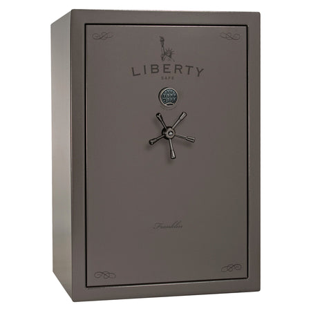 Franklin 45 | Pro Flex Interior | Level 5 Security | 110 Minute Fire Protection | Dimensions: 60.5"(H) x 42"(W) x 27.5"(D) | Up to 60 Long Guns | Gray Gloss | Electronic Lock - Closed