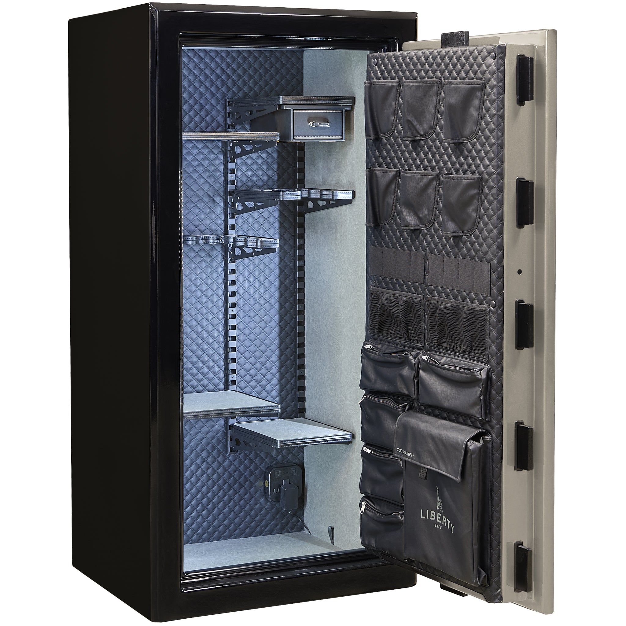 Presidential Series | Level 10 Security | 2.5 Hours Fire Protection | 25 | Dimensions: 60"(H) x 30"(W) x 24.75"(D*) | Champagne Gloss | Mechanical Lock - Open
