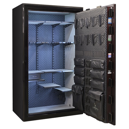 Presidential Series | Level 10 Security | 2.5 Hours Fire Protection | 50 | Dimensions: 72”(H) x 42”(W) x 27.75"(D*) | Burgundy Gloss Gloss | Electronic Lock - Open