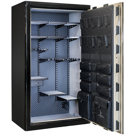 Presidential Series | Level 10 Security | 2.5 Hours Fire Protection | 50 | Dimensions: 72”(H) x 42”(W) x 27.75"(D*) | Champagne Gloss | Mechanical Lock - Open