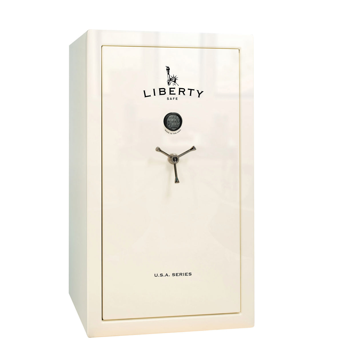 USA Series | Level 3 Security | 60 Minute Fire Rating | 36 | Dimensions: 60.5"(H) x 36"(W) x 22"(D) | White Gloss | Electronic Lock - closed