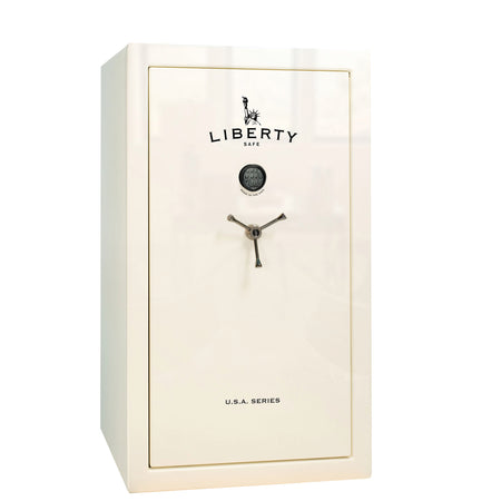 USA Series | Level 3 Security | 60 Minute Fire Rating | 36 | Dimensions: 60.5"(H) x 36"(W) x 22"(D) | White Gloss | Electronic Lock - closed