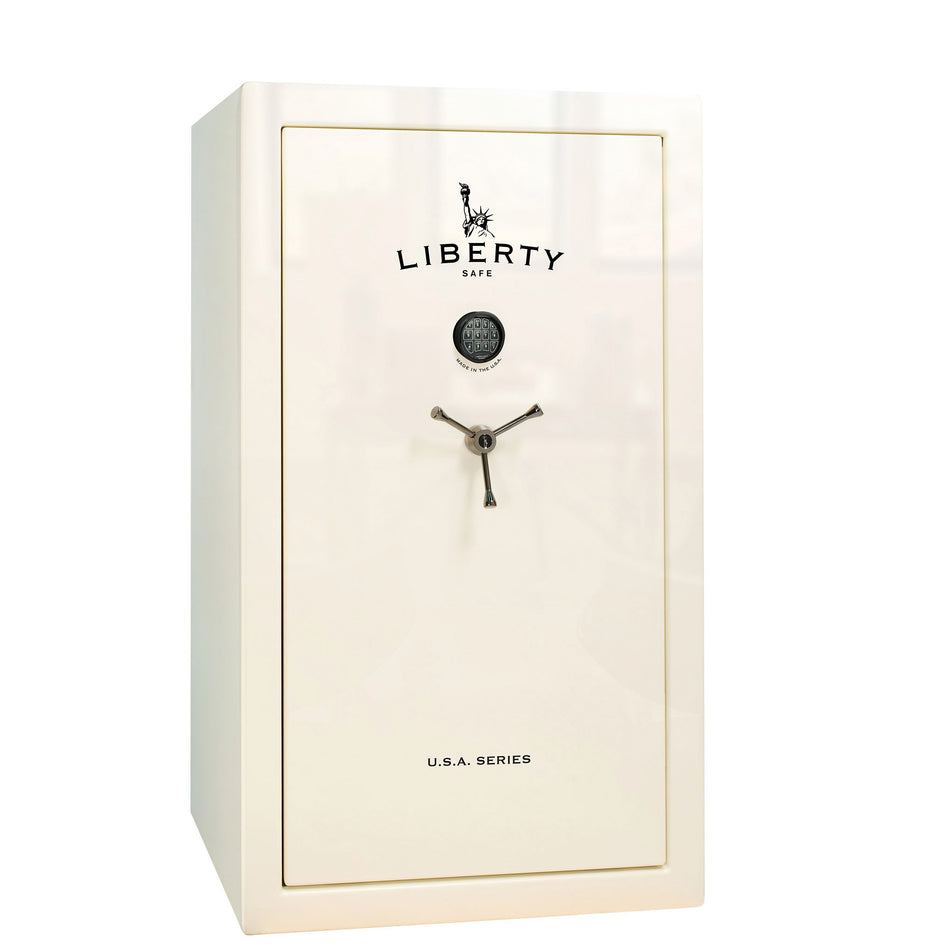 USA Series | Level 3 Security | 60 Minute Fire Rating | 36 | Dimensions: 60.5"(H) x 36"(W) x 22"(D) | White Gloss | Electronic Lock - closed