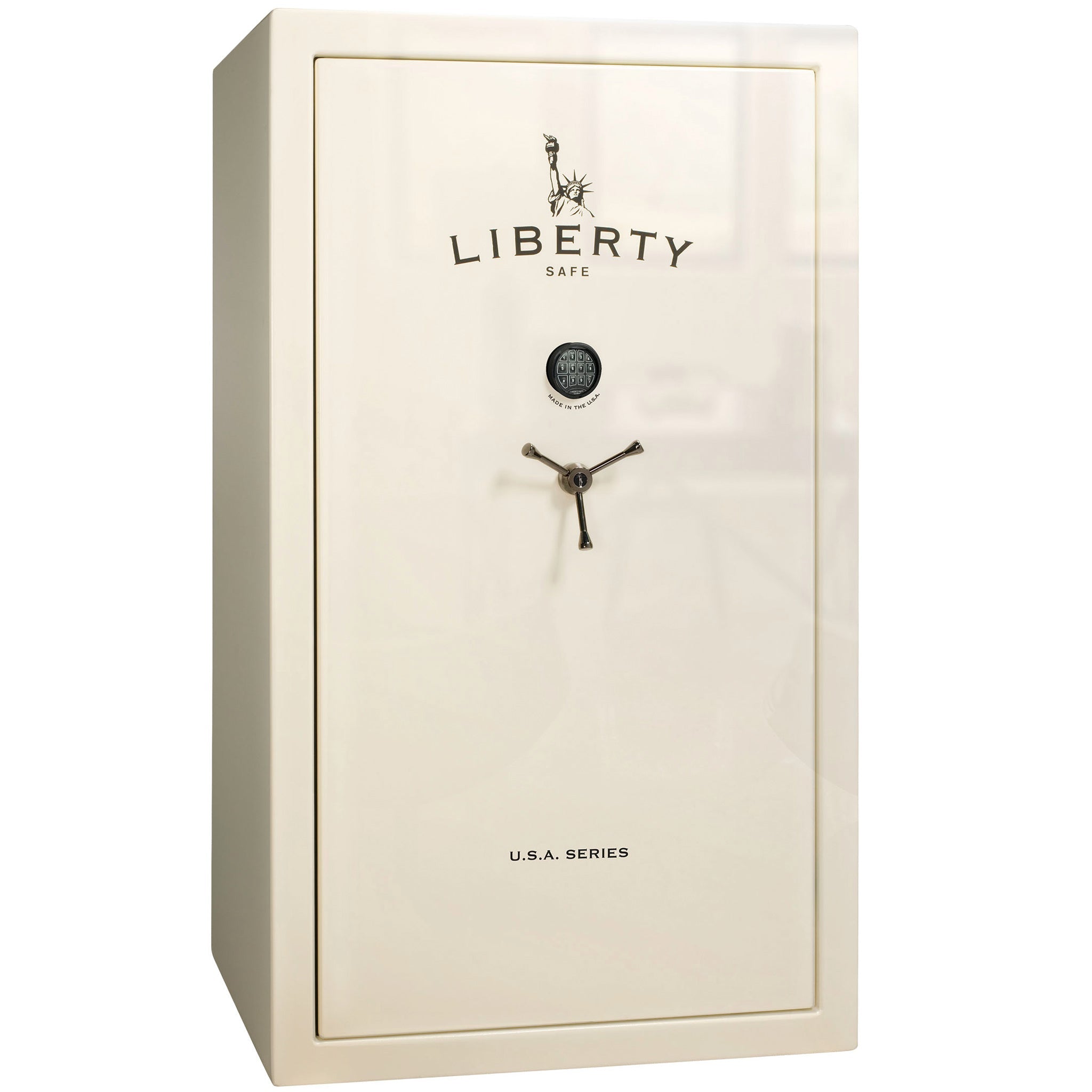 USA Series | Level 3 Security | 60 Minute Fire Rating | 50 | Dimensions: 72.5"(H) x 42"(W) x 27.5"(D) | White Gloss | Electronic Lock - closed