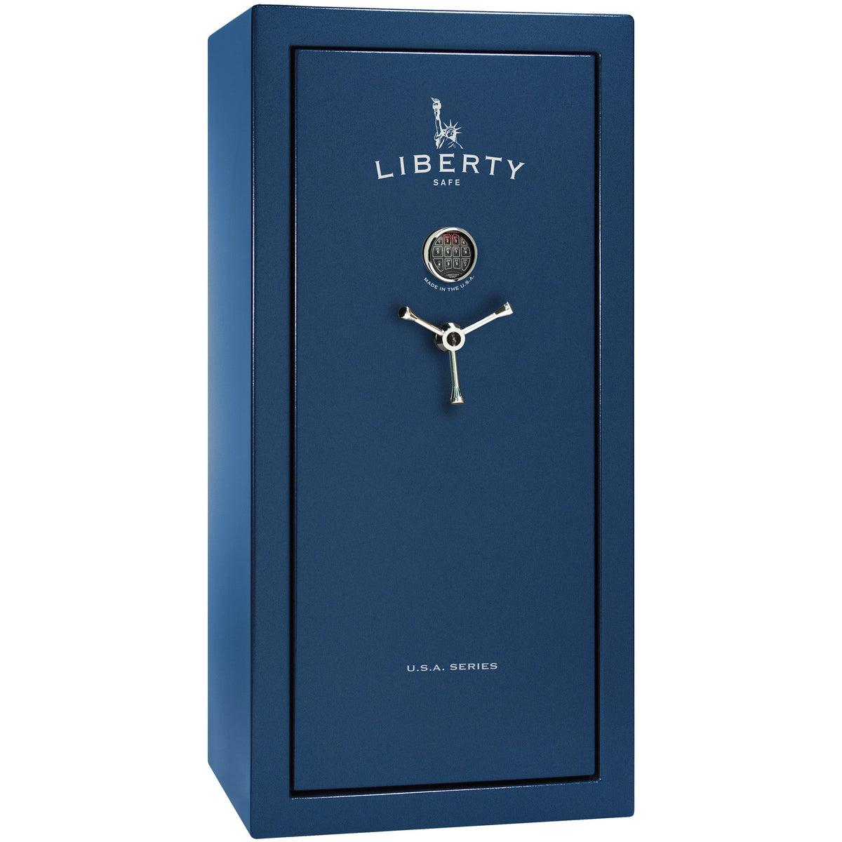 USA Series | Level 3 Security | 60 Minute Fire Rating | 30 | Dimensions: 60.5"(H) x 30"(W) x 22"(D) | Blue Textured | Electronic Lock - Closed