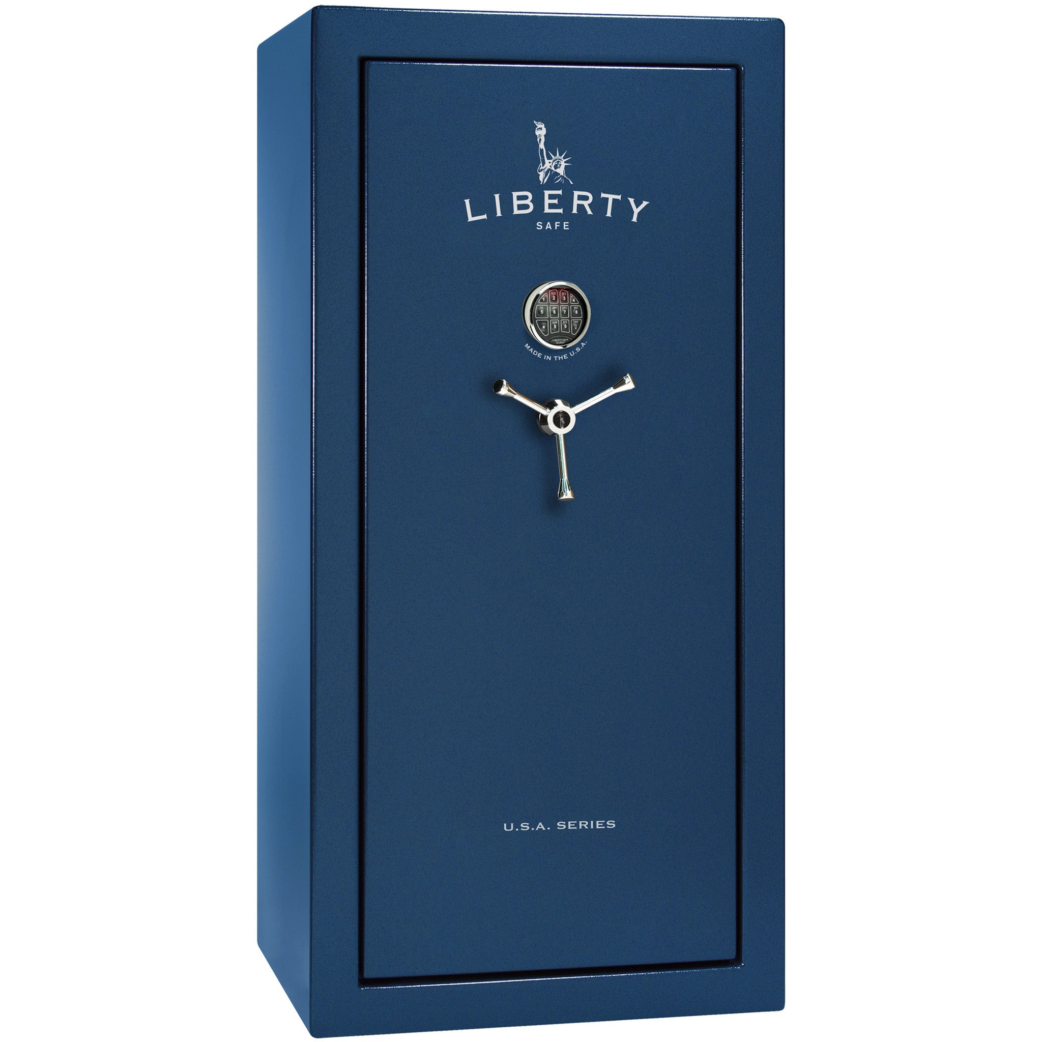 USA Series | Level 3 Security | 60 Minute Fire Rating | 30 | Dimensions: 60.5"(H) x 30"(W) x 22"(D) | Blue Textured | Electronic Lock - Closed